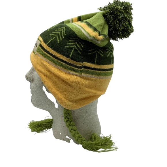 Adventure Awaits Peruvian Knit Pom Pom Winter Hat Tree Design Youth Size - Picture 3 of 5